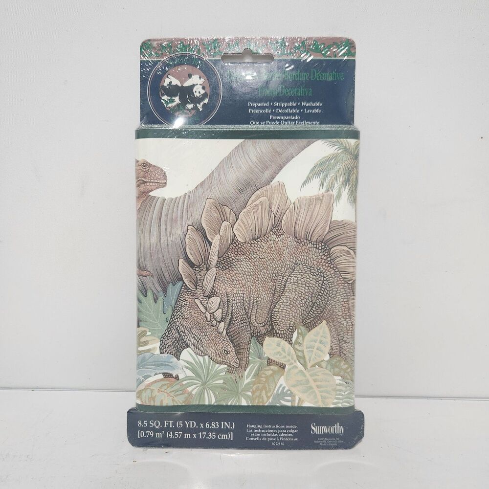 Sunworthy Dinosaur Wallpaper Border Prepasted 5yd/15ft Nature Series WFP4138